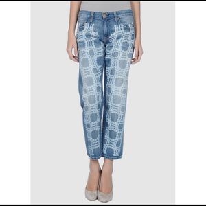 Current/Elliott x Marni pearl print bf crop bleach